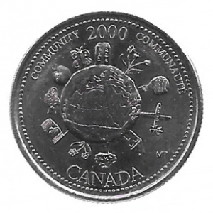 MOEDA DO CANADÁ 25 CENTS 2000 KM 376