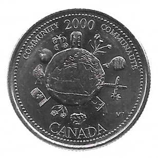MOEDA DO CANADÁ 25 CENTS 2000 KM 376