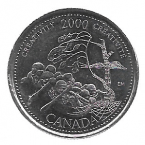 MOEDA DO CANADÁ 25 CENTS 2000 KM 379