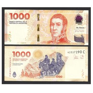 CÉDULA DA ARGENTINA 1000 PESOS SOB/FE
