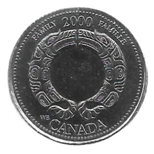 MOEDA DO CANADÁ 25 CENTS 2000 KM 375