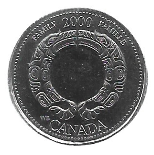 MOEDA DO CANADÁ 25 CENTS 2000 KM 375