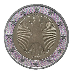 MOEDA DA ALEMANHA 2 EUROS 2002 J KM 214