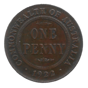 MOEDA DA AUSTRÁLIA 1 PENNY 1922