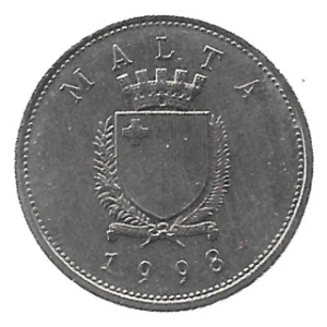 MOEDA DE MALTA 25 CENTS 1998 KM 97