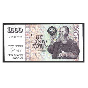 CÉDULA DA ISLÂNDIA 1000 KRONUR 2001 FE