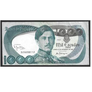 CÉDULA DE PORTUGAL 1000 ESCUDOS OURO 1980 MBC/SOB