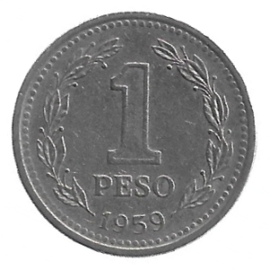 MOEDA DA ARGENTINA 1 PESO 1959 KM 57