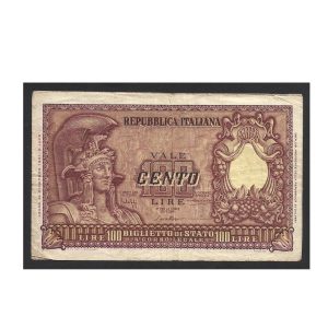 CÉDULA DA ITÁLIA 100 LIRAS MBC