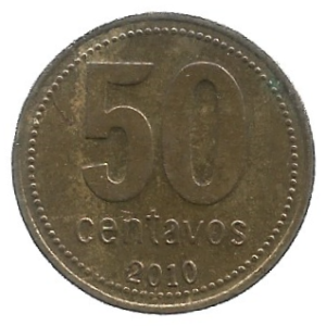 MOEDA DA ARGENTINA 50 CENTAVOS 2010 KM 111.1