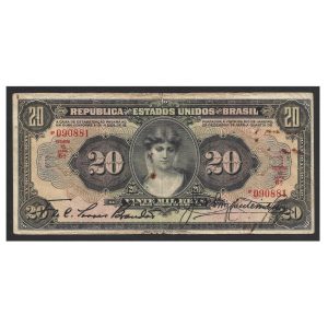 CÉDULA DO BRASIL 20.000 RÉIS R 185 MBC