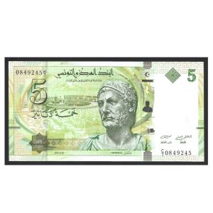CÉDULA DA TUNÍSIA 5 DINAR 2013 P 95 FE