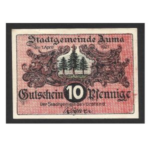 NOTGELD DA ALEMANHA CIDADE AUMA 1921