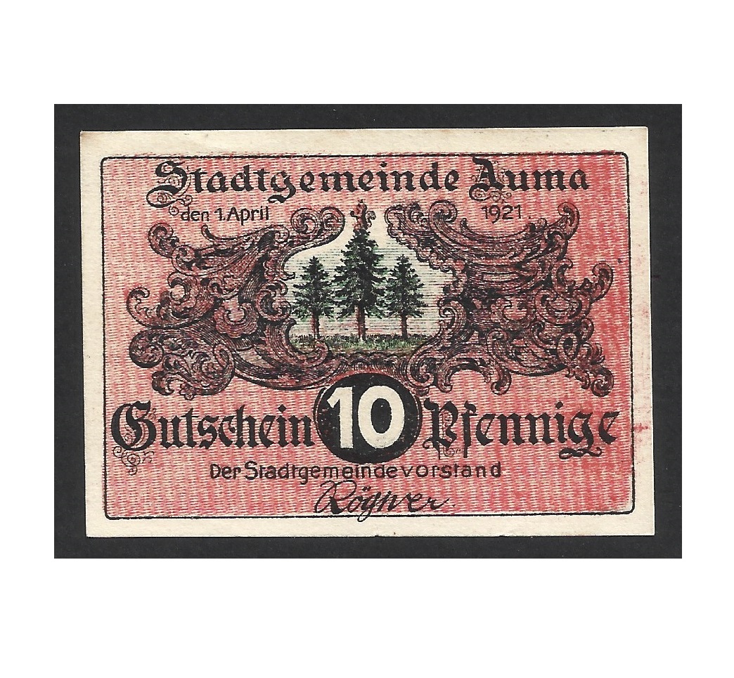 NOTGELD DA ALEMANHA CIDADE AUMA 1921