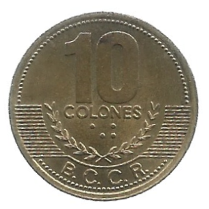 MOEDA DA COSTA RICA 10 COLONES 1997 KM 228 A