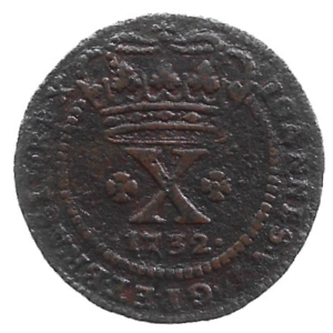 MOEDA DO BRASIL X RÉIS 1732 B C 082 MBC