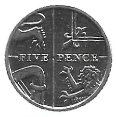 MOEDA DO REINO UNIDO 5 PENCE 2013 KM 1109