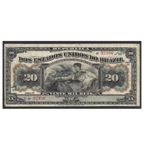 CÉDULA DO BRASIL 20 MIL RÉIS 1911 MBC/SOB R 116