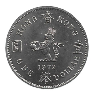 MOEDA DE HONG KONG 1 DÓLAR 1972 KM 35