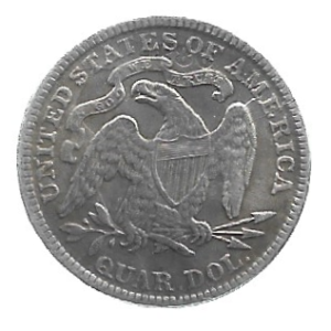 MOEDA DOS EUA 25 C  QUARTER 1873 KM 106 PRATA