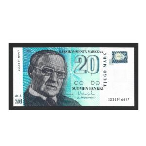 CÉDULA DA FINLÂNDIA 20 MARKKAA 1993 FE
