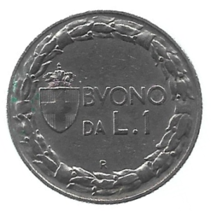 MOEDA DA ITÁLIA 1 LIRA 1924 KM 62