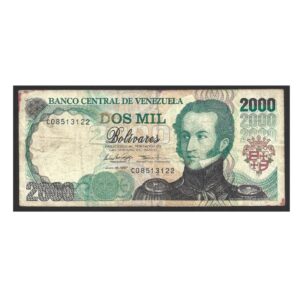 CÉDULA DA VENEZUELA 2000 BOLÍVARES MBC