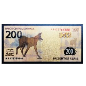 CÉDULA DE FANTASIA 200 REAIS DOURADA