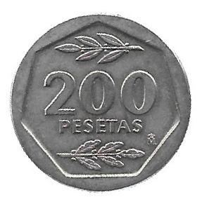 MOEDA DA ESPANHA 200 PESETAS 1987 KM 829