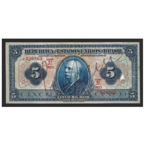 CÉDULA DO BRASIL 5000 RÉIS R 100 B MBC/SOB