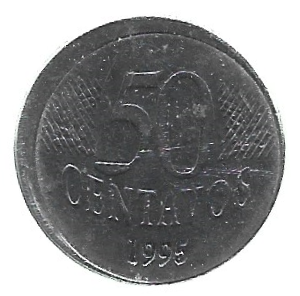 MOEDA DO BRASIL 50 CENTAVOS 1995 V 453