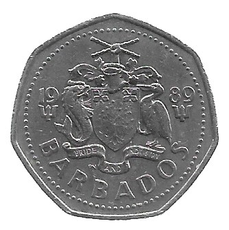 MOEDA DE BARBADOS 1 DÓLAR 1989 KM 14.2 - Imagem 2