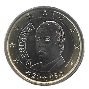 MOEDA DA ESPANHA 1 EURO 2003 KM 1046