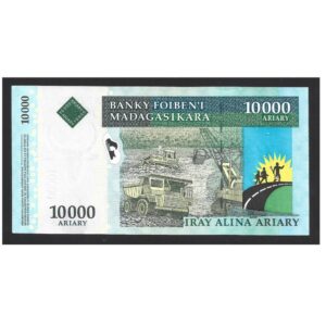CÉDULA DE MADAGASCAR 10000 FRANCOS 2015 P 92 C FE