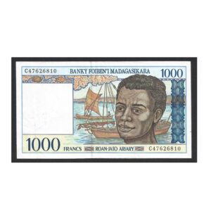 CÉDULA DE MADAGASCAR 1000 FRANCOS SOBERBA