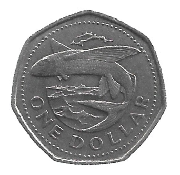 MOEDA DE BARBADOS 1 DÓLAR 1989 KM 14.2