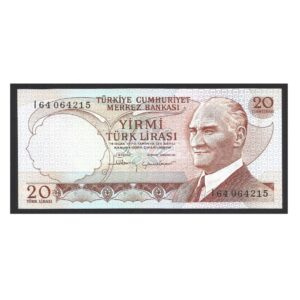 CÉDULA DA TURQUIA 20 LIRAS SOB/FE