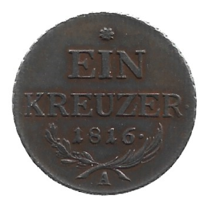 MOEDA DA ÁUSTRIA 1 KREUZER 1816 A
