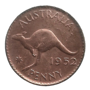 MOEDA DA AUSTRÁLIA 1 PENNY 1952 KM 43