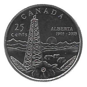 MOEDA DO CANADÁ 25 CENTS 2005 KM 530