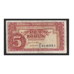 CÉDULA DA TCHECOSLOVÁQUIA 5 KORUN MBC