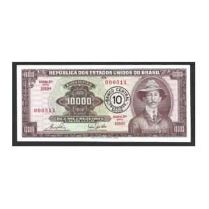 CÉDULA DO BRASIL 10 CRUZEIROS NOVOS C 128 SOB/FE