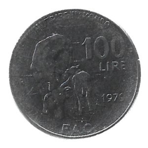 MOEDA DA ITÁLIA 100 LIRAS 1979 KM 106