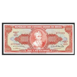 CÉDULA DO BRASIL 1000 CRUZEIROS C 106 SOB/FE