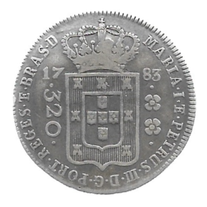 MOEDA DO BRASIL 320 RÉIS 1783 P 332 SOBERBA