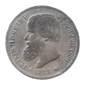 MOEDA DO BRASIL 1000 RÉIS 1889 - P 655 SOB/FC