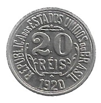 MOEDA DO BRASIL 20 RÉIS 1920   V 059 SOB/FC