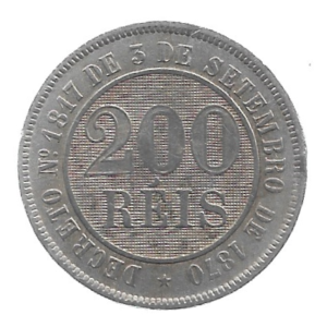 MOEDA DO BRASIL 200 RÉIS 1887 V 033 SOBERBA