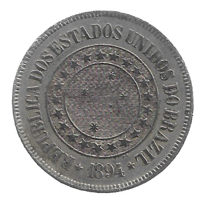 MOEDA DO BRASIL 200 RÉIS 1894 V 047 SOB/FC - Imagem 2