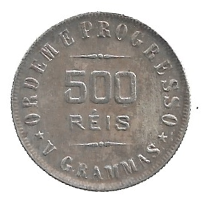 MOEDA DO BRASIL 500 RÉIS 1907 P 682 SOB/FC